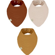 Bistyle Müslin Fular Önlük 3lü BS60102 Kiremit Bej Hardal