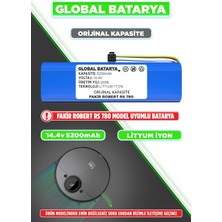 Global Batarya Fakir Robert Rs 780 Uyumlu Robot Süpürge Bataryası 14.4V 5200MAH Li-Ion Pil (Orijinal Kapasite)