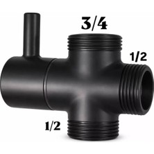 Fawer Faucet & Shower Siyah Robot Duş Yönlendirici Musluk 3/4x1/2x1/2