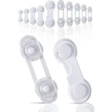 İdeal Baby Çok Amaçlı Beyaz Güvenlik Kilidi 10 Adet Çocuklar İçin Dolap Kapak Emniyeti