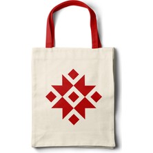 INKD Sanatsal Bez Çanta – Geleneksel Kilim Motifi Tasarım - 35X40