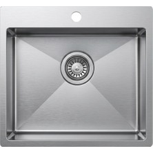 Livinox 40X45 Aynalı Tek Gözlü Pollisajlı Tezgah Üstü Paslanmaz Çelik Eviye