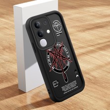HONTINGA Vivo Y29 ile Uyumlu Kılıfı Düşüme Önleyici Basitlik Anti Düşme Kamera Korumali Şirin Streetwear Siyah Desen Yumuşak Silikon Telefon Kılıfı Kadın ve Erkek Için Uygundur K2-0466