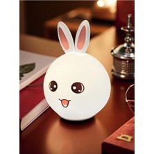 Renkli Şarj Edilebilir Tavşan Gece Lambası Silikon Çocuk Gece Lambası
