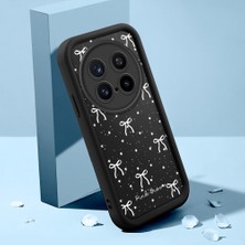 HONTINGA Vivo X200 Pro ile Uyumlu Kılıfı Düşüme Önleyici Basitlik Anti Düşme Kamera Korumali Şirin Fiyonk Siyah Desen Yumuşak Silikon Telefon Kılıfı Kadın ve Erkek Için Uygundur K2-0467
