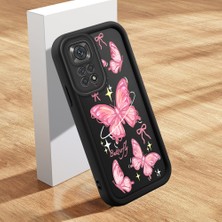 HONTINGA Xiaomi Redmi Note 11 ile Uyumlu Kılıfı Düşüme Önleyici Basitlik Anti Düşme Kamera Korumali Şirin Streetwear Kelebek Desen Yumuşak Silikon Telefon Kılıfı Kadın ve Erkek Için Uygundur K2-0468