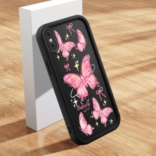 HONTINGA iPhone x ile Uyumlu Kılıfı Düşüme Önleyici Basitlik Anti Düşme Kamera Korumali Şirin Streetwear Kelebek Desen Yumuşak Silikon Telefon Kılıfı Kadın ve Erkek Için Uygundur K2-0468