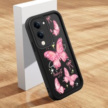 HONTINGA Vivo Y04 ile Uyumlu Kılıfı Düşüme Önleyici Basitlik Anti Düşme Kamera Korumali Şirin Streetwear Kelebek Desen Yumuşak Silikon Telefon Kılıfı Kadın ve Erkek Için Uygundur K2-0468