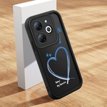 HONTINGA Infinix Smart 8 Pro ile Uyumlu Kılıfı Düşüme Önleyici Basitlik Anti Düşme Kamera Korumali Şirin Streetwear Kalp Desen Yumuşak Silikon Telefon Kılıfı Kadın ve Erkek Için Uygundur K2-0470
