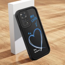 HONTINGA Xiaomi Redmi Note 11 ile Uyumlu Kılıfı Düşüme Önleyici Basitlik Anti Düşme Kamera Korumali Şirin Streetwear Kalp Desen Yumuşak Silikon Telefon Kılıfı Kadın ve Erkek Için Uygundur K2-0470