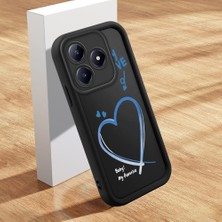 HONTINGA Realme C63 ile Uyumlu Kılıfı Düşüme Önleyici Basitlik Anti Düşme Kamera Korumali Şirin Streetwear Kalp Desen Yumuşak Silikon Telefon Kılıfı Kadın ve Erkek Için Uygundur K2-0470