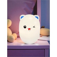 Renkli Şarj Edilebilir Kedi Figürlü Gece Lambası Silikon Çocuk Gece Lambası