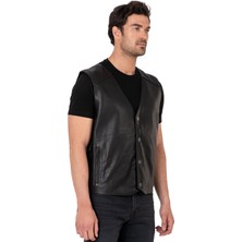 The Biker Jeans Dallas Deri Motosiklet Yeleği Erkek
