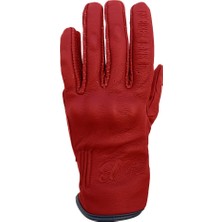 The Biker Jeans Livia Red Korumalı Motosiklet Deri Eldiveni