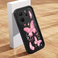HONTINGA Xiaomi Redmi Note 14 ile Uyumlu Kılıfı Düşüme Önleyici Basitlik Anti Düşme Kamera Korumali Şirin Streetwear Kelebek Desen Yumuşak Silikon Telefon Kılıfı Kadın ve Erkek Için Uygundur K2-0468