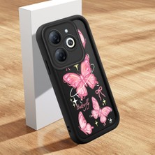 HONTINGA Tecno Spark 20C ile Uyumlu Kılıfı Düşüme Önleyici Basitlik Anti Düşme Kamera Korumali Şirin Streetwear Kelebek Desen Yumuşak Silikon Telefon Kılıfı Kadın ve Erkek Için Uygundur K2-0468