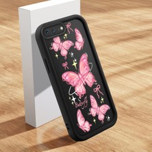 HONTINGA iPhone 8 Plus ile Uyumlu Kılıfı Düşüme Önleyici Basitlik Anti Düşme Kamera Korumali Şirin Streetwear Kelebek Desen Yumuşak Silikon Telefon Kılıfı Kadın ve Erkek Için Uygundur K2-0468
