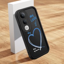 HONTINGA Vivo V50 Lite ile Uyumlu Kılıfı Düşüme Önleyici Basitlik Anti Düşme Kamera Korumali Şirin Streetwear Kalp Desen Yumuşak Silikon Telefon Kılıfı Kadın ve Erkek Için Uygundur K2-0470
