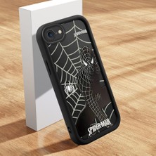 HONTINGA iPhone Se 2022 ile Uyumlu Kılıfı Düşüme Önleyici Basitlik Anti Düşme Kamera Korumali Şirin Streetwear Spider Desen Yumuşak Silikon Telefon Kılıfı Kadın ve Erkek Için Uygundur K2-0471