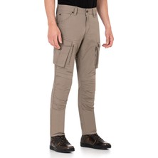 The Biker Jeans Truva Cargo Beige Korumalı Motosiklet Pantolonu Erkek