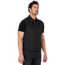 The Biker Jeans Black Iron Vest Motosiklet Yeleği Erkek