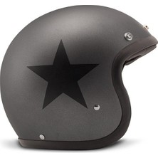 DMD Jet Retro Star Grey Açık Motosiklet Kaskı