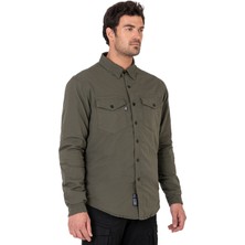 The Biker Jeans Eagle Khaki Korumalı Motosiklet Gömleği Erkek