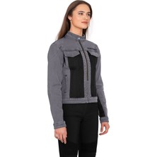 Silver Ice Korumalı File Motosiklet Kot Montu Kadın