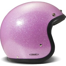 DMD Jet Retro Glitter Pink Açık Motosiklet Kaskı