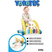 Allians Renkli Piyanolu Bebek Yürüteci ve Tavşan Desenli Oyun Halısı Seti