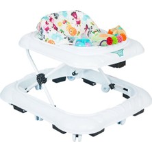 Allians Beyaz Hayvan Desenli 3 Kademeli Müzikli Yürüteç, Çocuklar Için Eğlenceli ve Güvenli