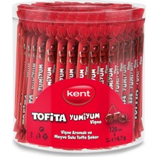 Kent Tofita Yumiyum Vişne Aromalı 120'Li Kutu 6,7 gr Lezzetli Şekerler Çocuklar İçin