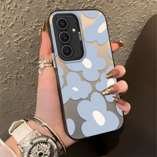 HONTINGA Samsung Galaxy S24 Plus ile Uyumlu Kılıfı Silikon Kenar Sert Arka Düşüme Önleyici Basitlik Anti Düşme Kamera Korumali Çiçek Desen Telefon Kılıfı Kadın ve Erkek Için Uygundur K1-0866