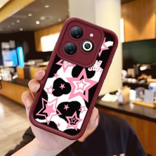 HONTINGA Infinix Smart 8 ile Uyumlu Kılıfı Düşüme Önleyici Basitlik Anti Düşme Kamera Korumali Kelebek Bordo Desen Yumuşak Silikon Telefon Kılıfı Kadın ve Erkek Için Uygundur K2-7232