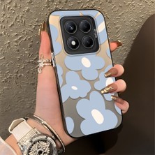 HONTINGA Xiaomi Redmi Note 14 Pro ile Uyumlu Kılıfı Silikon Kenar Sert Arka Düşüme Önleyici Basitlik Anti Düşme Kamera Korumali Çiçek Desen Telefon Kılıfı Kadın ve Erkek Için Uygundur K1-0866