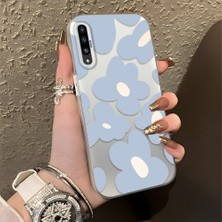 HONTINGA Samsung Galaxy A50 ile Uyumlu Kılıfı Silikon Kenar Sert Arka Düşüme Önleyici Basitlik Anti Düşme Kamera Korumali Çiçek Desen Telefon Kılıfı Kadın ve Erkek Için Uygundur K1-0866