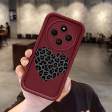 HONTINGA Xiaomi Redmi 14C ile Uyumlu Kılıfı Düşüme Önleyici Basitlik Anti Düşme Kamera Korumali Leopar Kalp Bordo Desen Yumuşak Silikon Telefon Kılıfı Kadın ve Erkek Için Uygundur K2-7228
