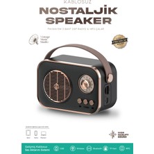 Kensa Nostaljik Retro Bluetooth Hoparlör  - Şarjlı, Usb, Sd Kart Taşınabilir Speaker Fm/am/sw 3 Bant Radyo