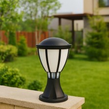 SekaTech Zita Bahçe Çim Duvar Set Üstü Kupa Armatür 37 cm Siyah  Ip54 Dış Mekan E27 Duylu