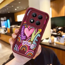 HONTINGA Xiaomi Redmi Note 14 Pro Plus ile Uyumlu Kılıfı Düşüme Önleyici Basitlik Anti Düşme Kamera Korumali Kalp Bordo Desen Yumuşak Silikon Telefon Kılıfı Kadın ve Erkek Için Uygundur K2-7233