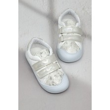 Tonny Black Kız Çocuk Beyaz Ilk Adım Taşlı Rahat Kalıp Sneaker