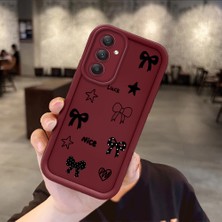 HONTINGA Samsung Galaxy A54 ile Uyumlu Kılıfı Düşüme Önleyici Basitlik Anti Düşme Kamera Korumali Fiyonk Bordo Desen Yumuşak Silikon Telefon Kılıfı Kadın ve Erkek Için Uygundur K2-7229