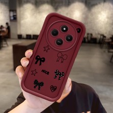 HONTINGA Xiaomi Redmi 14C 4g ile Uyumlu Kılıfı Düşüme Önleyici Basitlik Anti Düşme Kamera Korumali Fiyonk Bordo Desen Yumuşak Silikon Telefon Kılıfı Kadın ve Erkek Için Uygundur K2-7229