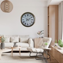 Nacario Mey Ithalat® Antique World 40 cm Eskitme Metal Duvar Saati