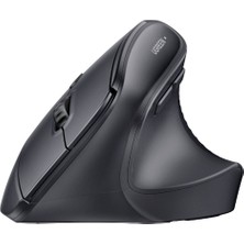 Ugreen Dikey Ergonomik Fare Kablosuz (Bt 5.0+2.4g) 5 Düğmeli, 1000/1600/2000/4000 Dpı Mouse, Siyah, 55916