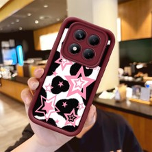 HONTINGA Xiaomi Redmi Note 14 Pro Plus ile Uyumlu Kılıfı Düşüme Önleyici Basitlik Anti Düşme Kamera Korumali Kelebek Bordo Desen Yumuşak Silikon Telefon Kılıfı Kadın ve Erkek Için Uygundur K2-7232