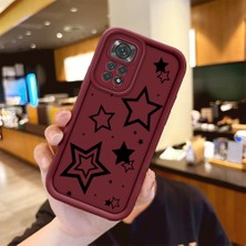 HONTINGA Xiaomi Redmi Note 11S ile Uyumlu Kılıfı Düşüme Önleyici Basitlik Anti Düşme Kamera Korumali Yıldız Bordo Desen Yumuşak Silikon Telefon Kılıfı Kadın ve Erkek Için Uygundur K2-7225