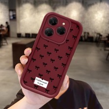 HONTINGA Tecno Spark 20 Pro ile Uyumlu Kılıfı Düşüme Önleyici Basitlik Anti Düşme Kamera Korumali Küçük Fiyonk Bordo Desen Yumuşak Silikon Telefon Kılıfı Kadın ve Erkek Için Uygundur K2-7231