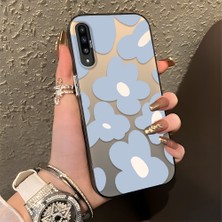 HONTINGA Samsung Galaxy A50 ile Uyumlu Kılıfı Silikon Kenar Sert Arka Düşüme Önleyici Basitlik Anti Düşme Kamera Korumali Çiçek Desen Telefon Kılıfı Kadın ve Erkek Için Uygundur K1-0866