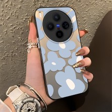HONTINGA Vivo X300 ile Uyumlu Kılıfı Silikon Kenar Sert Arka Düşüme Önleyici Basitlik Anti Düşme Kamera Korumali Çiçek Desen Telefon Kılıfı Kadın ve Erkek Için Uygundur K1-0866